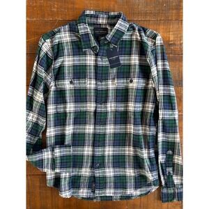 Men's Lucky Brand Green/Blue Plaid Flannel Shirt Small NWT‎